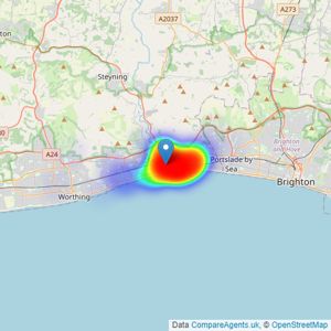 Warwick Baker Estate Agents - Shoreham-By-Sea listings heatmap