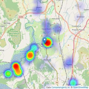 Waterhouse Estate Agents - Milnthorpe listings heatmap