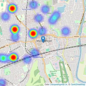 Waterman - Maidenhead listings heatmap