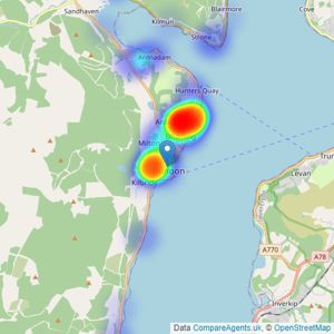 Waterside Property - Dunoon listings heatmap