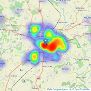 Watkins  Thomas - Hereford listings heatmap