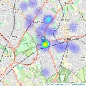 Watson Homes - Cheam Village listings heatmap