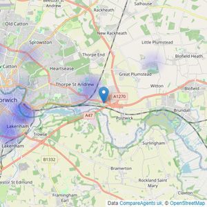 Watsons - Norwich listings heatmap