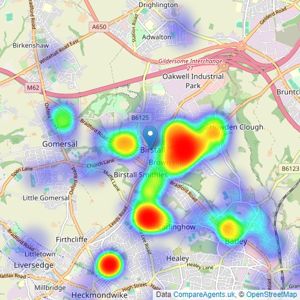 Watsons Property Services - Birstall listings heatmap