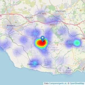 Watts & Morgan - Cowbridge listings heatmap