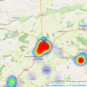 Waymark Property - Faringdon listings heatmap