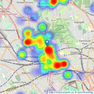 Wayne & Silver - Hampstead listings heatmap