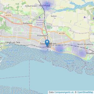 Weavers - Southend-On-Sea listings heatmap