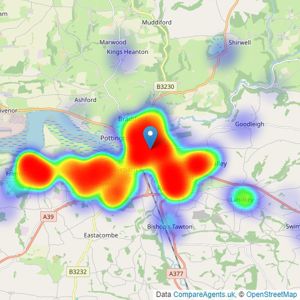 Webbers Property Services - Barnstaple listings heatmap