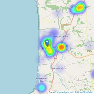 Webbers Property Services - Bude listings heatmap