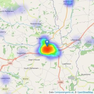 Webbers Property Services - Launceston listings heatmap