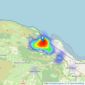 Webbers Property Services - Minehead listings heatmap