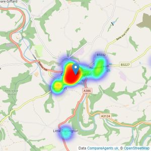 Webbers Property Services - Torrington listings heatmap