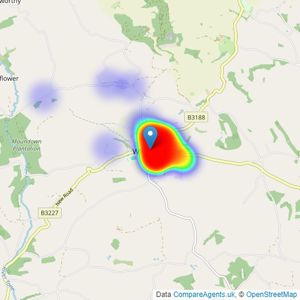 Webbers Property Services - Wiveliscombe listings heatmap