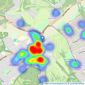 Webbs Estate Agents - Croydon listings heatmap