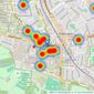 Websters Estate Agents - Teddington listings heatmap