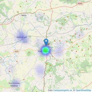 Weldons Sales & Lettings - Shaftesbury listings heatmap