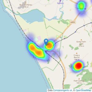 Welsh Property Services - Tywyn listings heatmap