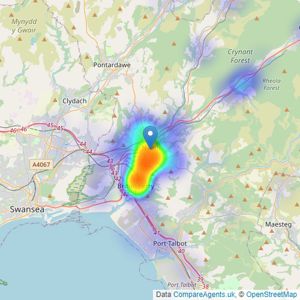 Welvan Property Services Ltd - Neath listings heatmap