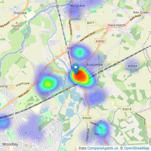 WentWorth Estate Agents - Twyford listings heatmap