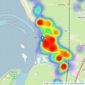 West Coast Properties - Burnham On Sea listings heatmap