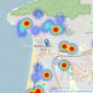 West Coast Properties - Weston Super Mare listings heatmap