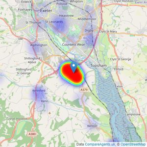 West of Exe - West of Exe listings heatmap