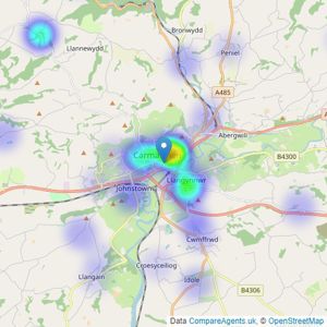 West Wales Properties - Carmarthen listings heatmap