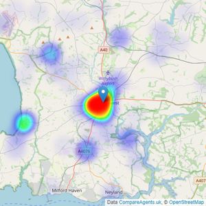 West Wales Properties - Haverfordwest listings heatmap