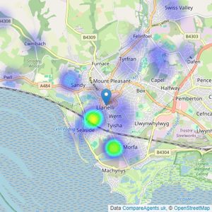 West Wales Properties - Llanelli listings heatmap