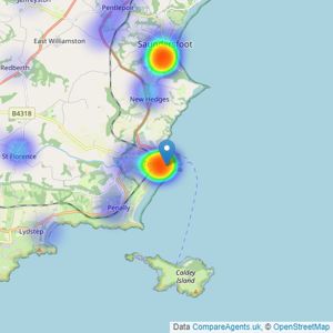 West Wales Properties - Tenby listings heatmap