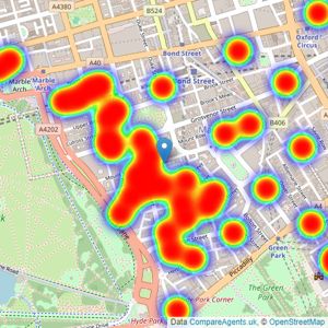 Wetherell - Mayfair listings heatmap