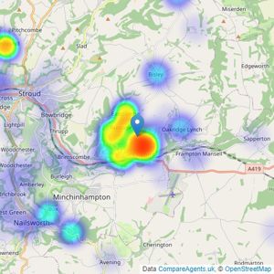 Whitaker Seager - Chalford Hill listings heatmap