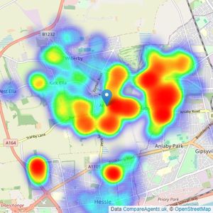 Whitakers - Anlaby listings heatmap