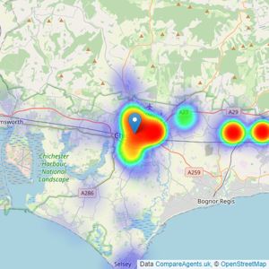 White & Brooks - Chichester listings heatmap