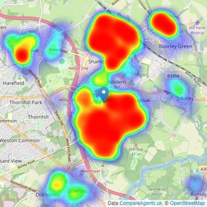 White & Guard Estate Agents - Hedge End listings heatmap