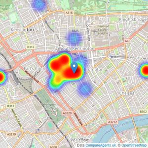 White Estates - London listings heatmap