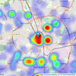 Whitegates - Bradford listings heatmap