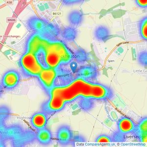 Whitegates - Cleckheaton listings heatmap