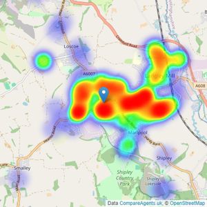 Whitegates - Heanor listings heatmap