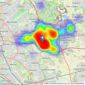 Whitegates - Huyton listings heatmap