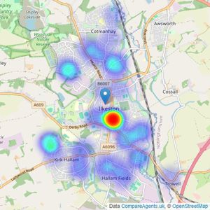 Whitegates - Ilkeston listings heatmap