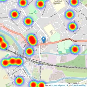 Whitegates - Mirfield listings heatmap