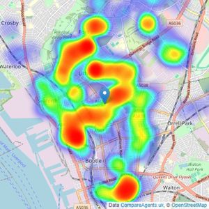 Whitegates - Sefton listings heatmap