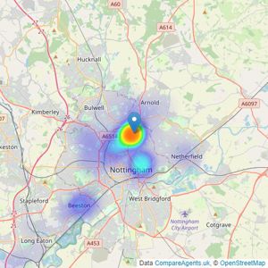 Whitegates - Sherwood listings heatmap