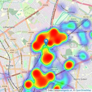 Whitegates - Walton Vale, Liverpool listings heatmap