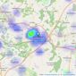 Whiteheads - Ashby-de-la-Zouch listings heatmap