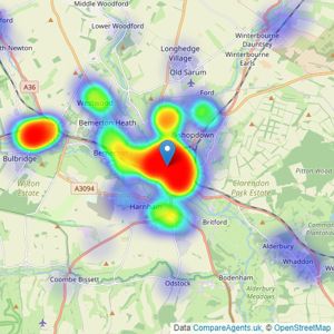 Whites - Salisbury listings heatmap