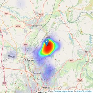 Whittaker & Biggs - Biddulph listings heatmap