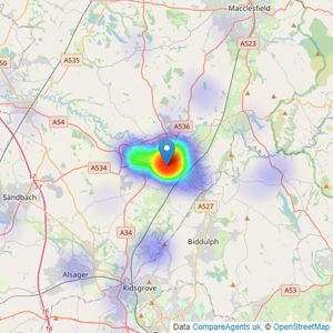 Whittaker & Biggs - Congleton listings heatmap